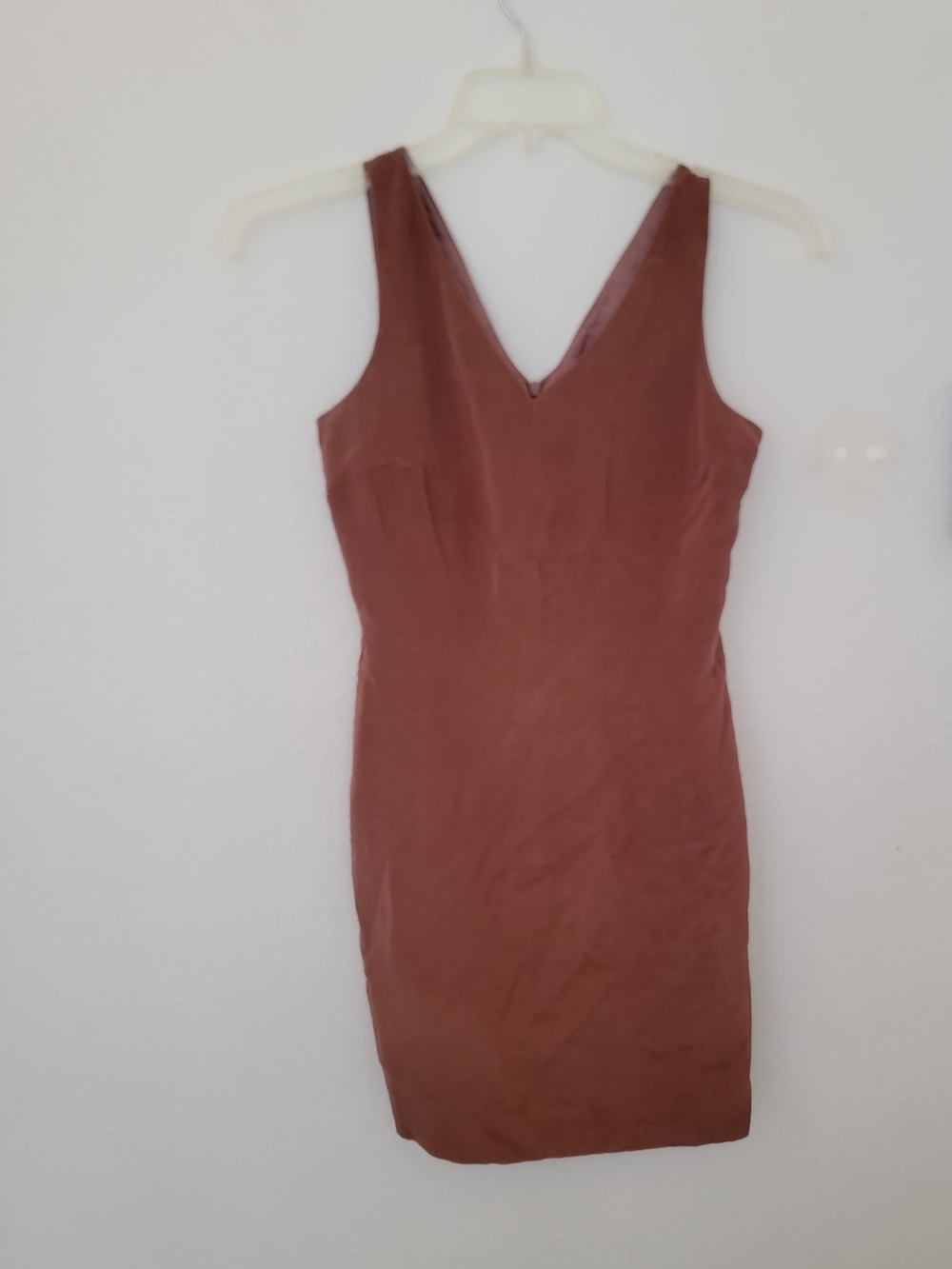 Hugo Buscati Sleeveless V-Neck Mini Dress in Rust